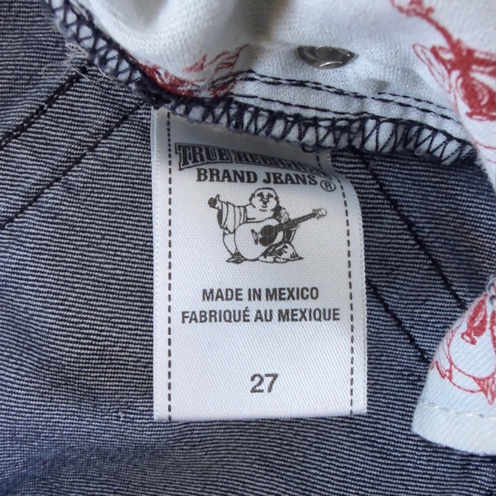 True Religion Skinny Jeans Blue Acid Wash Horseshoe Pocket Denim Pants - Picture 4 of 14